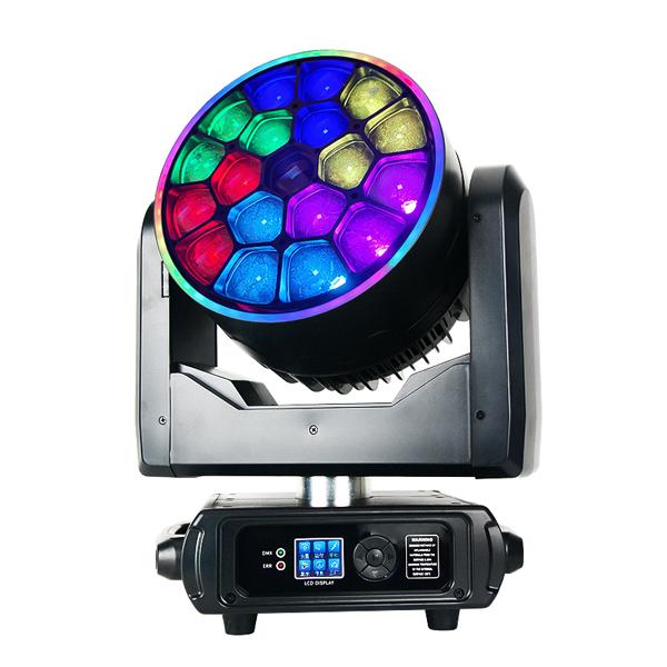 Economical 19x15w Bee beam Eye Zoom Beam Wash With auxiliary Ring 